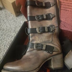 Freebird leather buckle boots